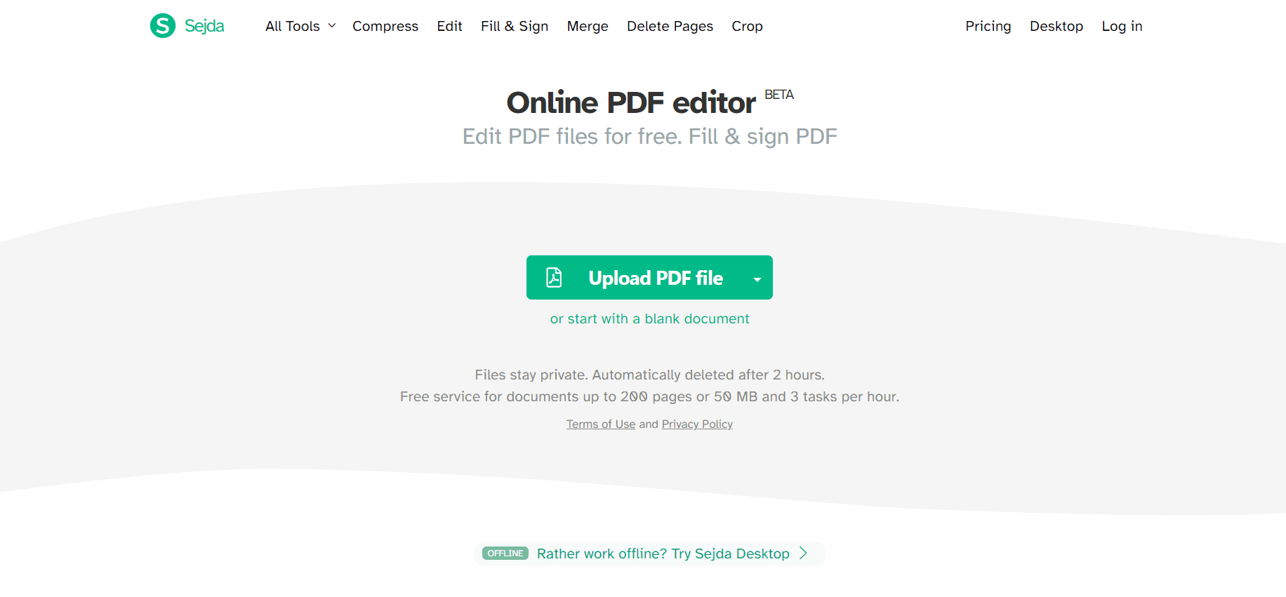 Sejda PDF Editor.