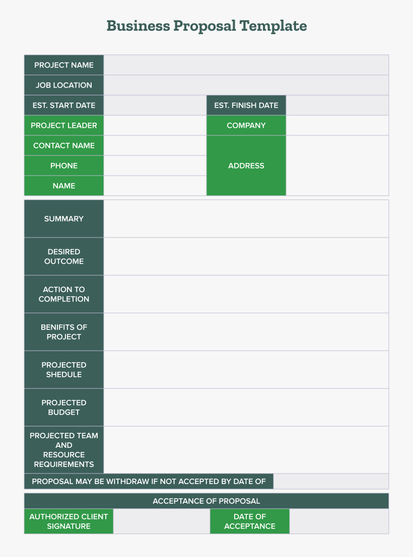 Free business proposal template.