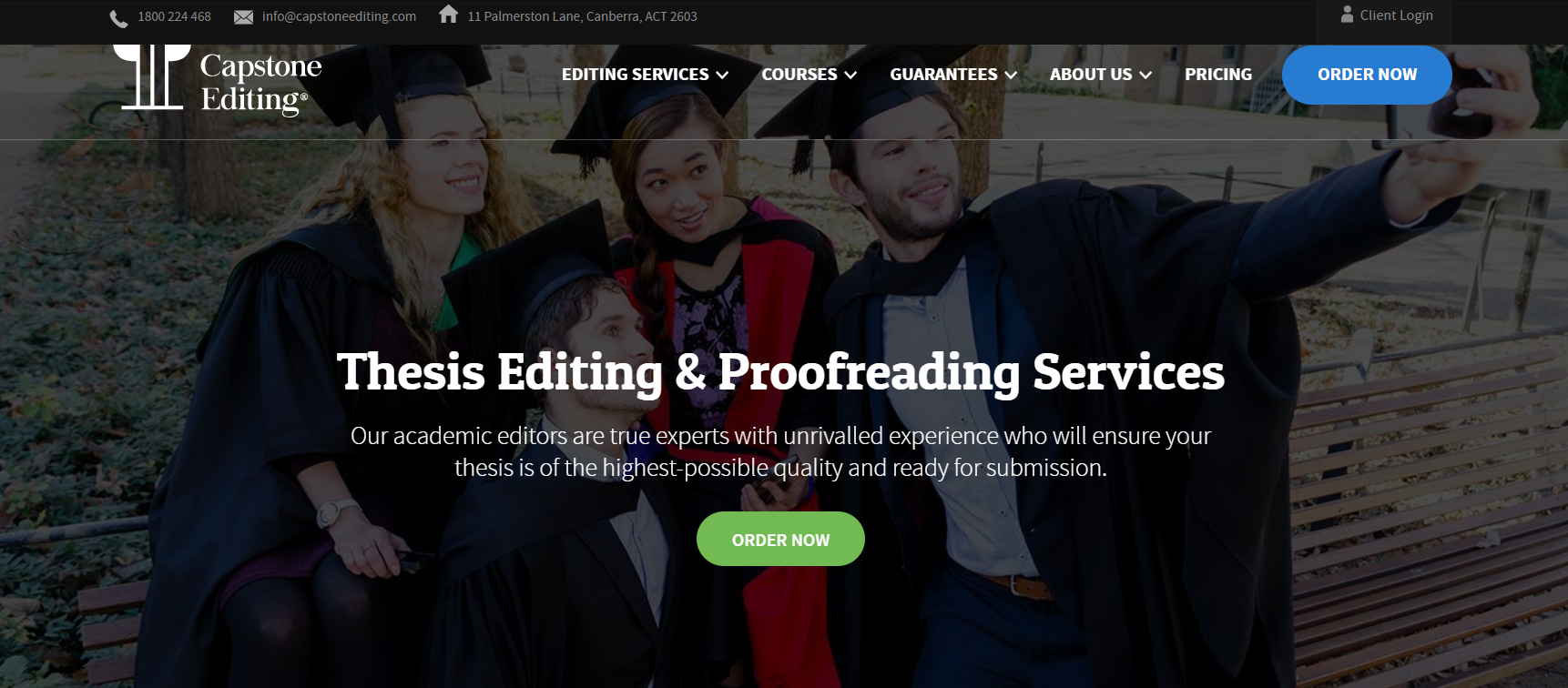 Capstone editing home service page.
