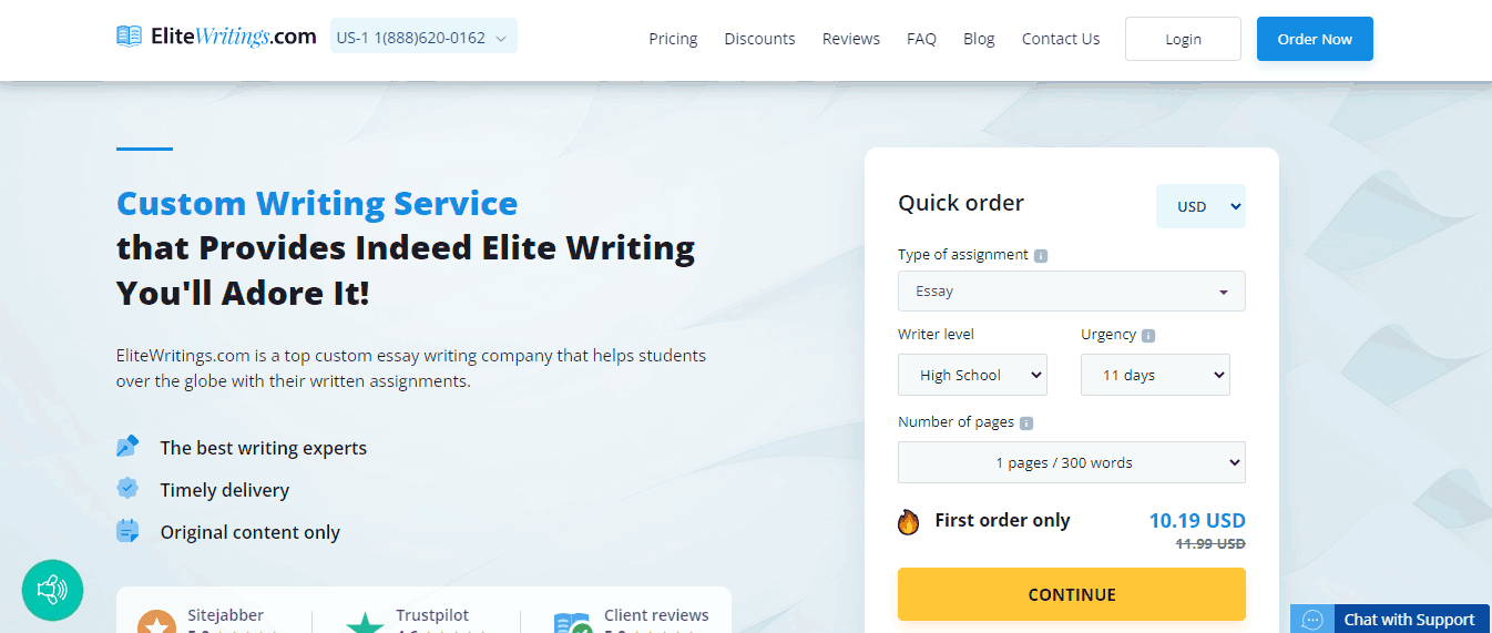 An overview of the editing and proofreading services by EliteWritings.com.