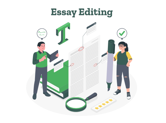 Man and woman effectively edit their essay with the help of impactful essay editing tips, tricks, and techniques.