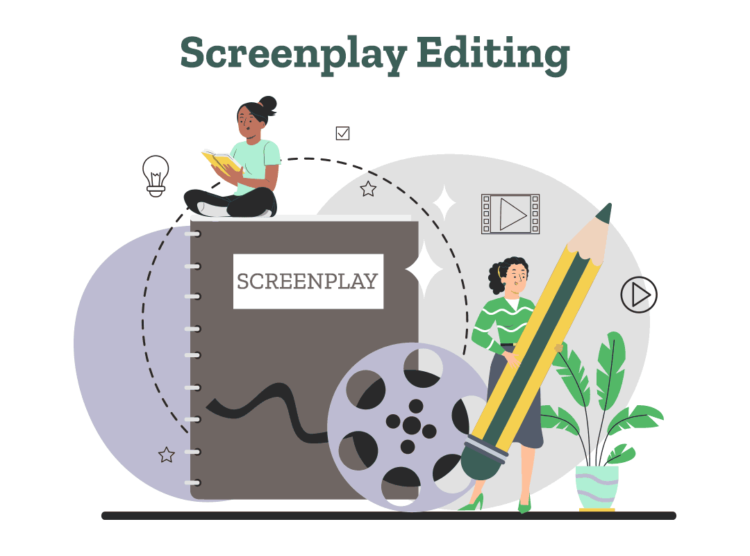 A writer works with a professional editor to obtain high-quality screenplay editing for her document.