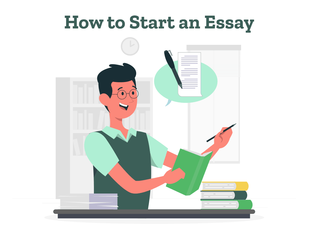A student figures out how to start an essay for his university assignment, equipped with a notebook and a pencil.