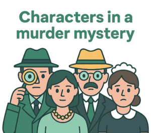 Characters in a murder mystery