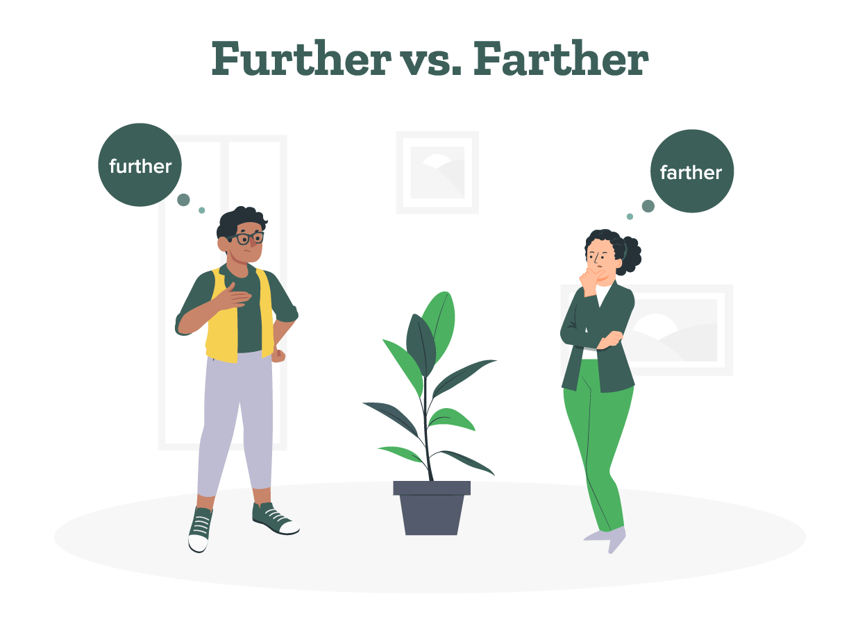 Two students are confused about how and when to use further and farther.