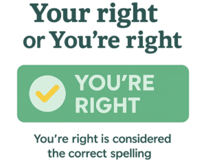 your right vs. you're right