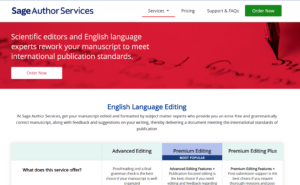 Sage Author Services journal editing service