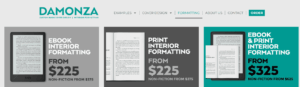 Damonza book formatting service