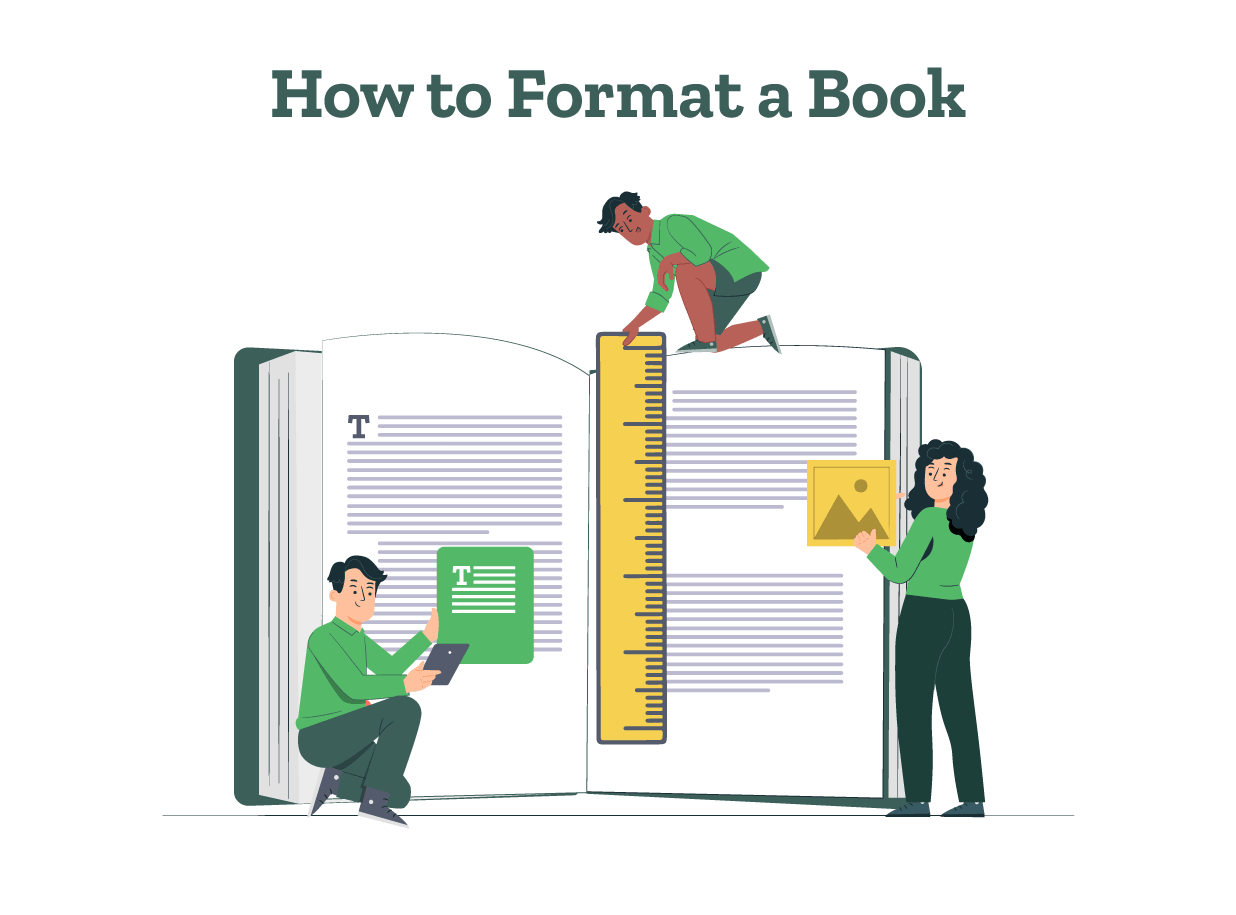 Editors are ensuring correct book formatting of the margins and text.