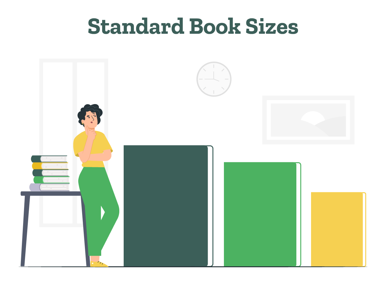 An author is thinking about the best standard book sizes for her book.
