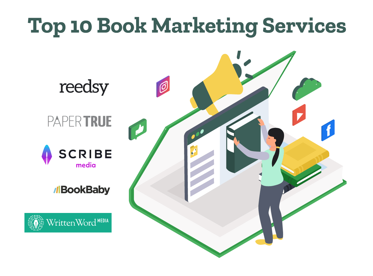 An author is listing down the top 10 book marketing services and book marketing companies.