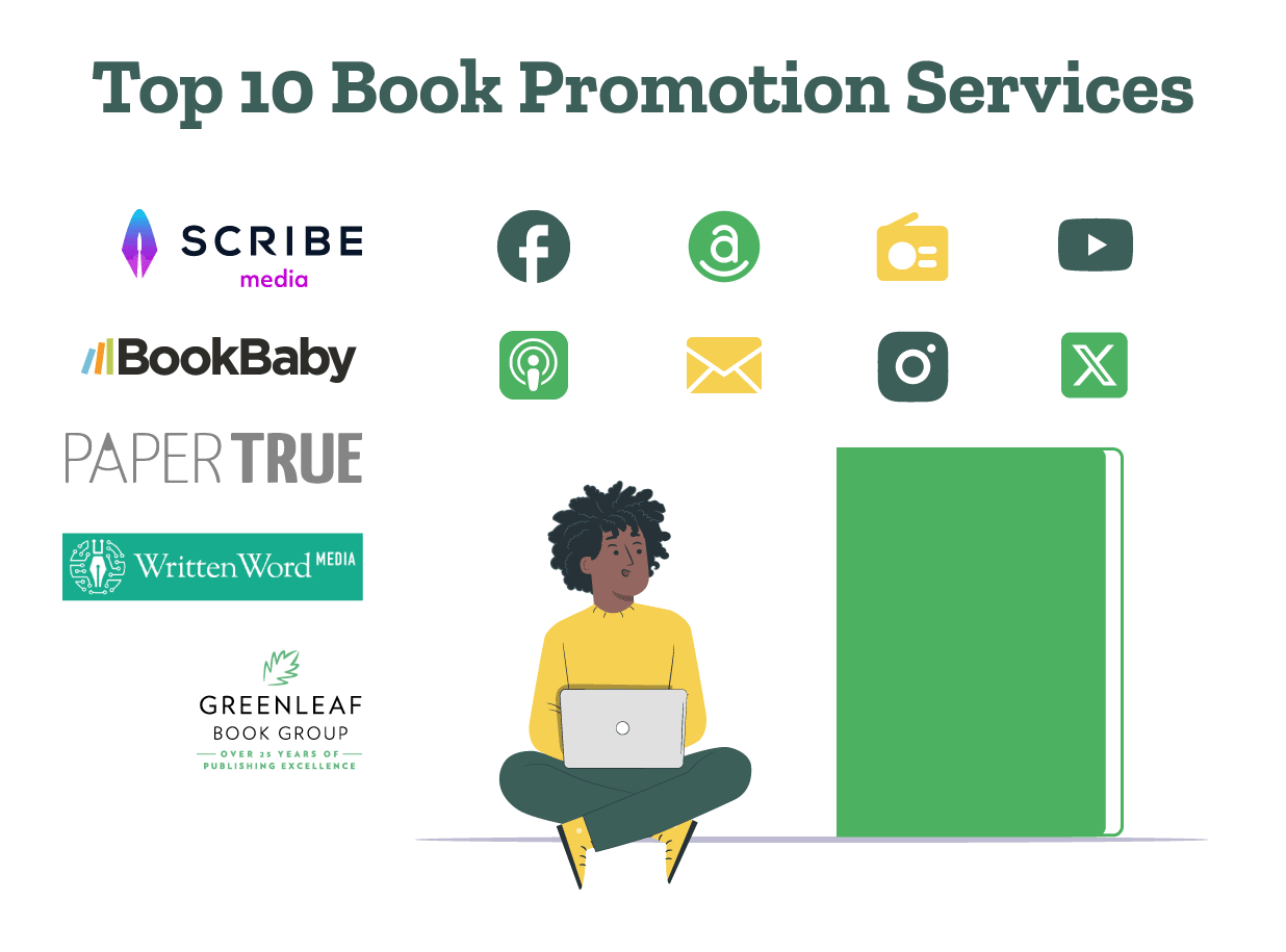 An author is researching the top book promotion services like PaperTrue and Scribe Media.