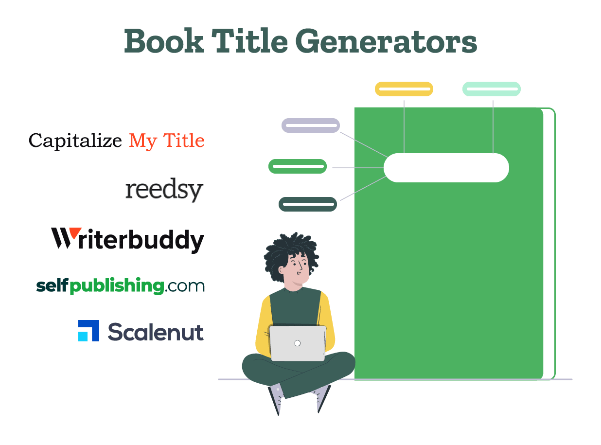 An author is listing down book title generators and book name generators.