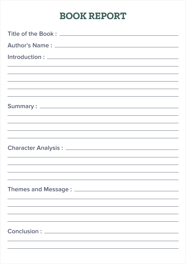 Free book report template. 