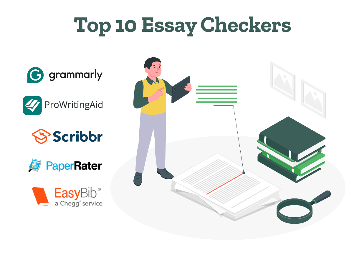 A student is using the best essay checkers like Grammarly and PaperRater to check his essay.