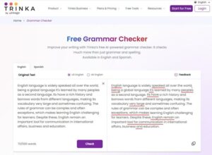 Trinka AI grammar checker