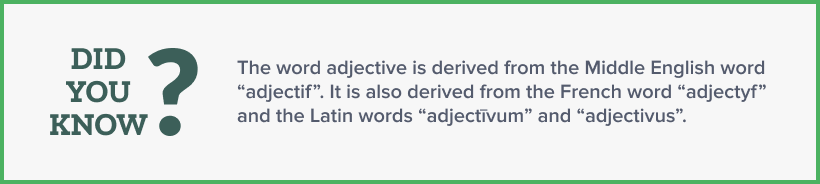 This image shows the history of the word “adjective”. 