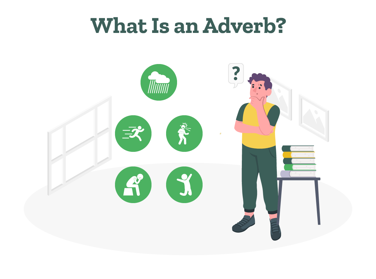 A student is learning about what is an adverb.