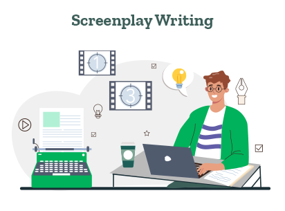 A screenplay writing student is learning how to write a screenplay.