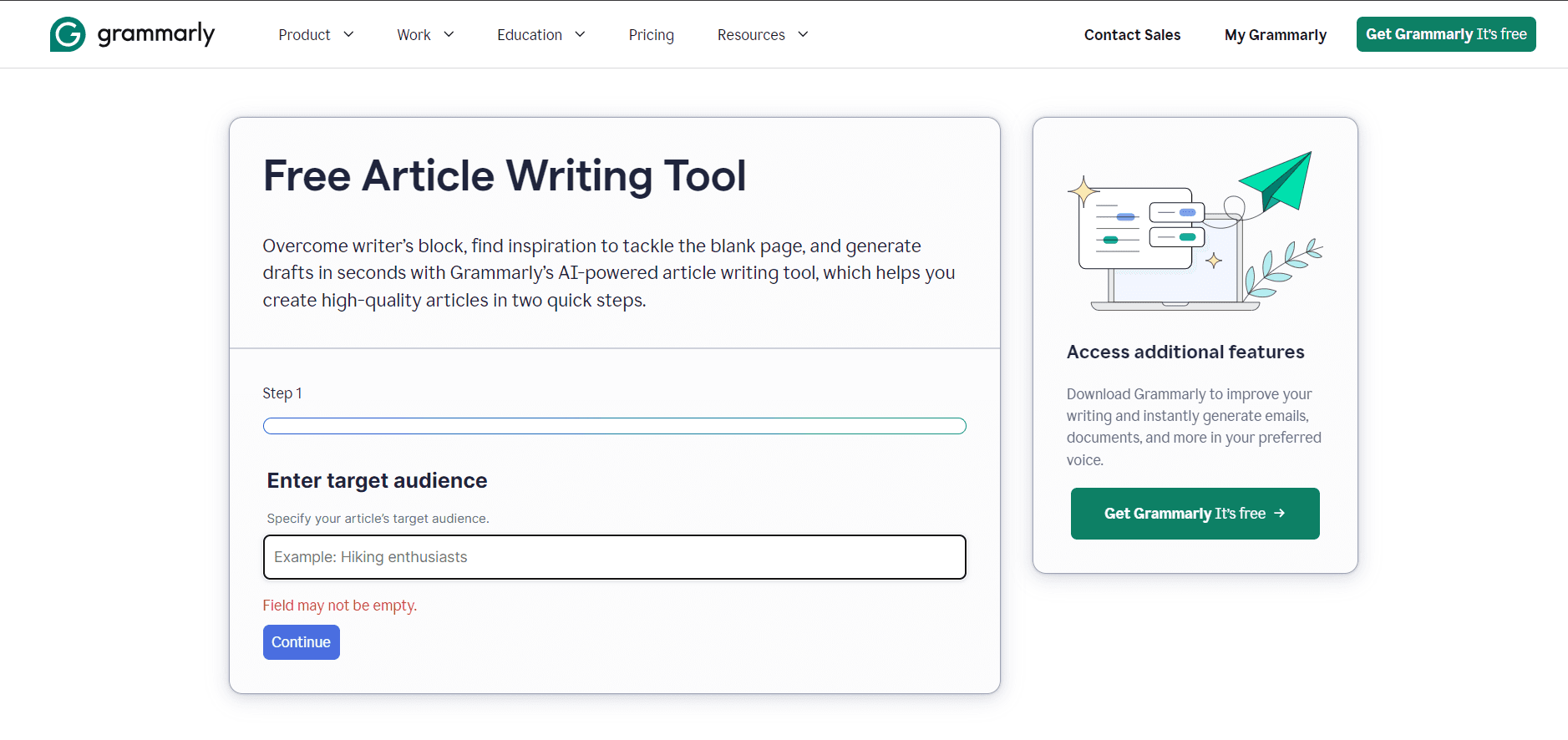 Grammarly AI text generator.