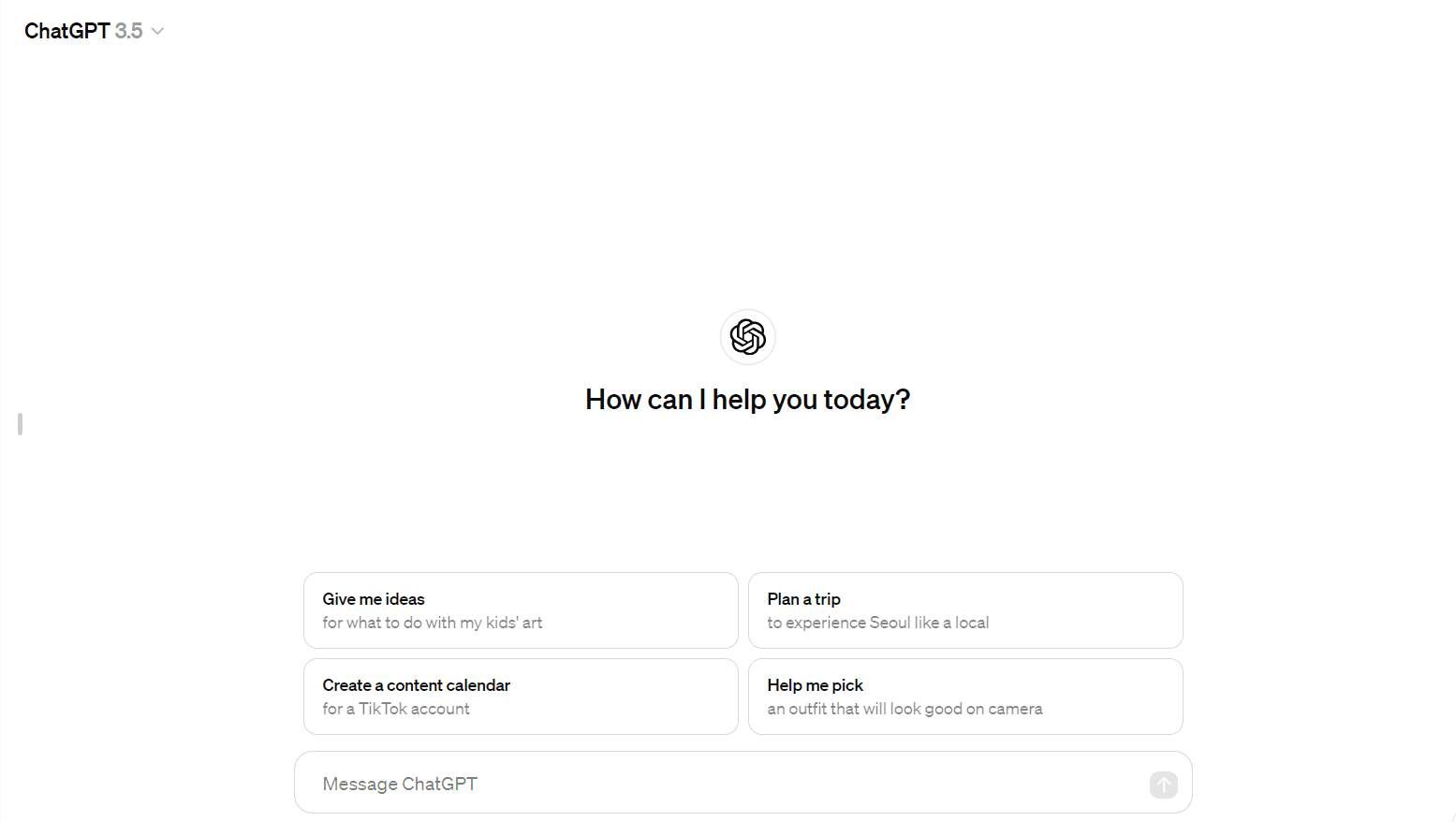 ChatGPT AI text generator.