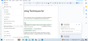 See the document's version history to track changes on Google Docs