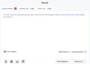 Small SEO Tools spell checker.