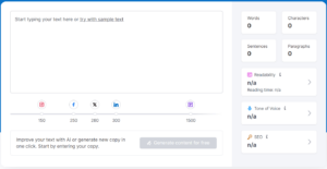 Semrush character and word counter.