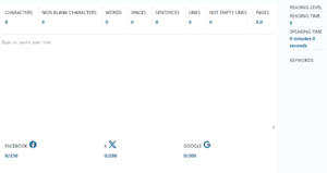 ZeroGPT character and word counter.