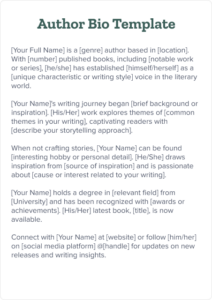 This image shows an author bio template.
