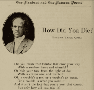 How did you die - Edmund Vance Cooke poem