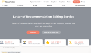 EssayEdge recommendation letter editing services