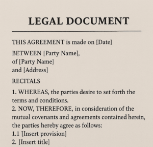 Example of how to write a legal document
