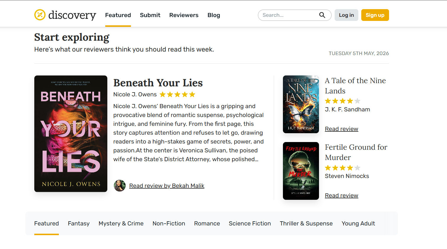 Reedsy Discovery book review site