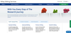 Wiley recommendation letter editing services