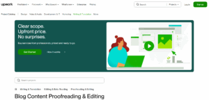 Upwork blog editing service