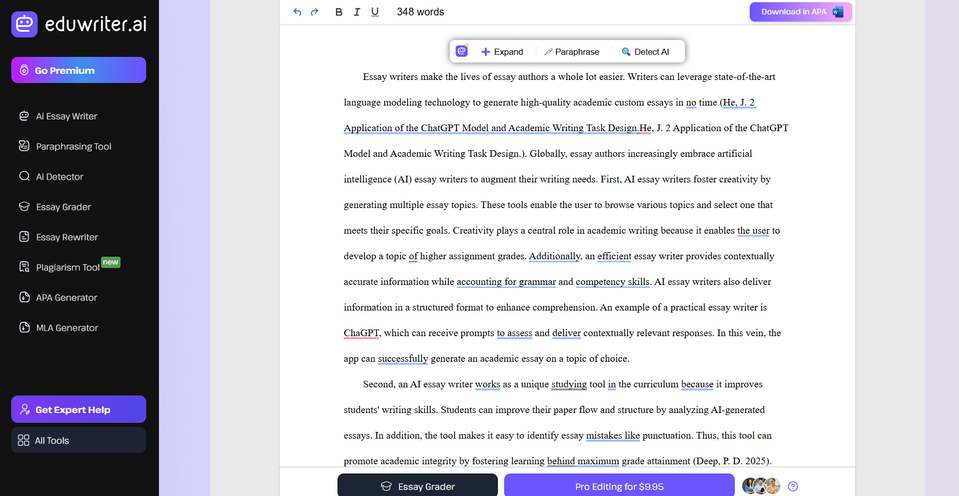 EduWriter AI essay writer