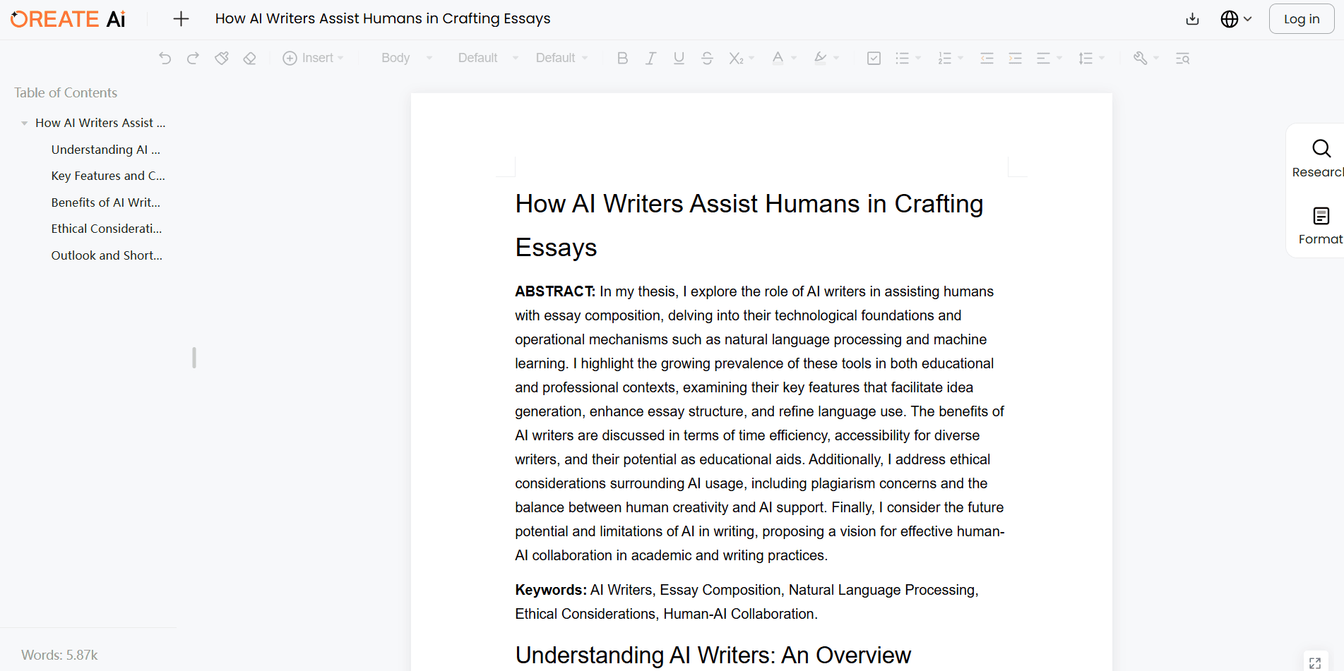 Oreate AI essay writer